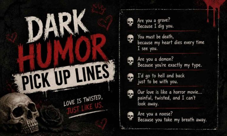400+ Dark Humor Pick Up Lines (2026) – Funny & Bold